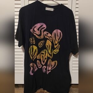 Girl Dangerous Black Smiley T Shirt Dress